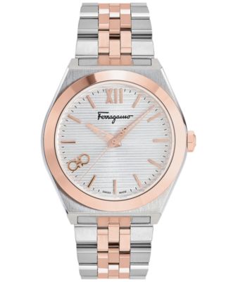 Ferragamo - Men's Swiss Vega Two-Tone Stainless Steel Bracelet Watch 40mm