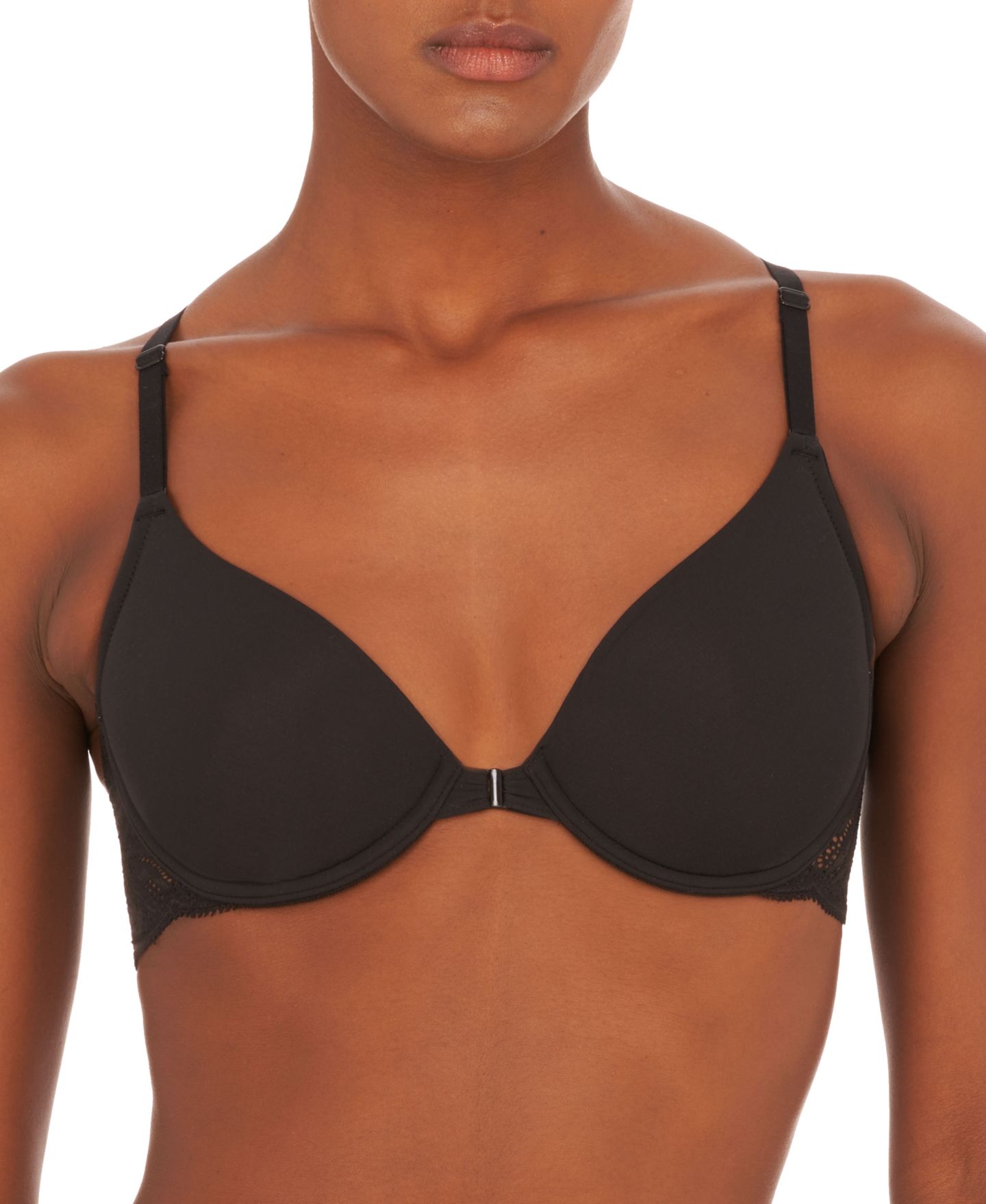 Бра Contour, на косточках, застёжка спереди — Natori, цвет: Чёрный — фото 5