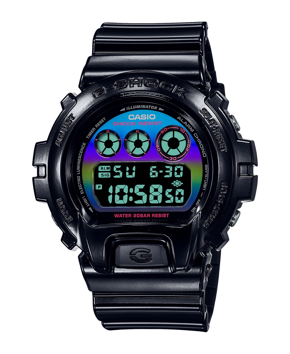 G-shock Men's Digital Black Resin Watch, 50mm, Dw6900rgb-1