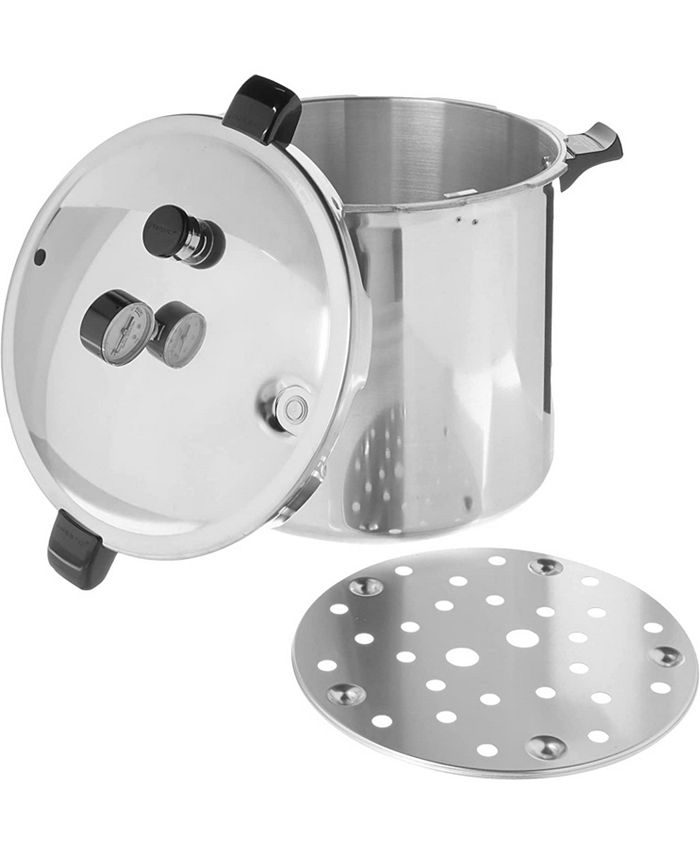 Presto 1784 23 qt. Induction Compatible Pressure Canner, Silver Macy