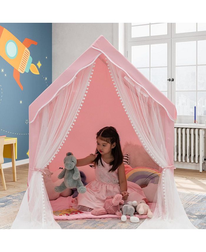 Costway Kids Playhouse Large Children Indoor Play Tent Gift w/ Cotton