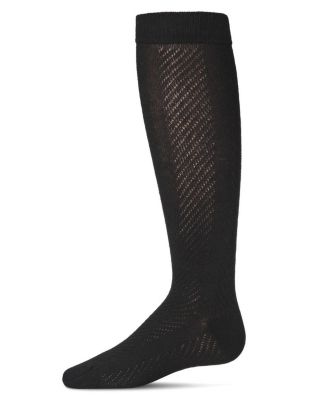 MeMoi Girls' Pointelle Cotton Blend Knee High Sock For Child & Reviews ...