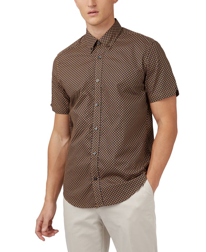 Ben Sherman Men's AllCotton GeoPrint Shirt Macy's