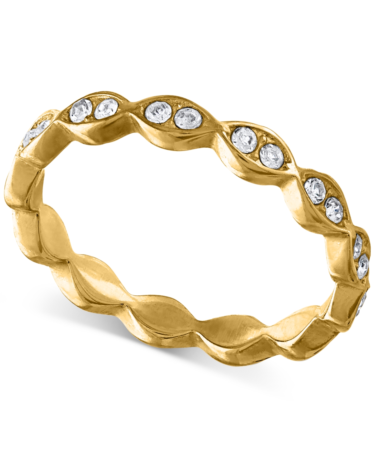 Oma The Label Bã¸lger 18k Gold Plated Pave Cubic Zirconia Band Ring In Gold Tone