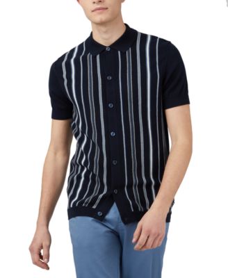 Ben Sherman - Men's All-Cotton Stripe Polo Shirt