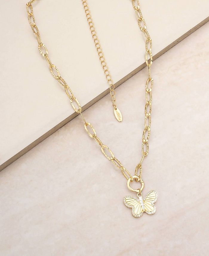 ETTIKA 18K Gold Plated Butterfly Chain Necklace Macy's