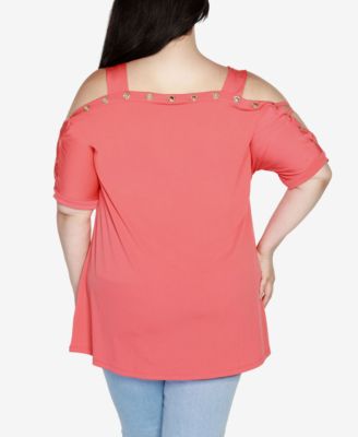Plus Size Cold Shoulder Top