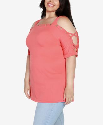 Plus Size Cold Shoulder Top