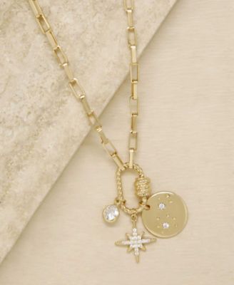 Crystal and 18K Gold Charmed For Sure Women's Necklace