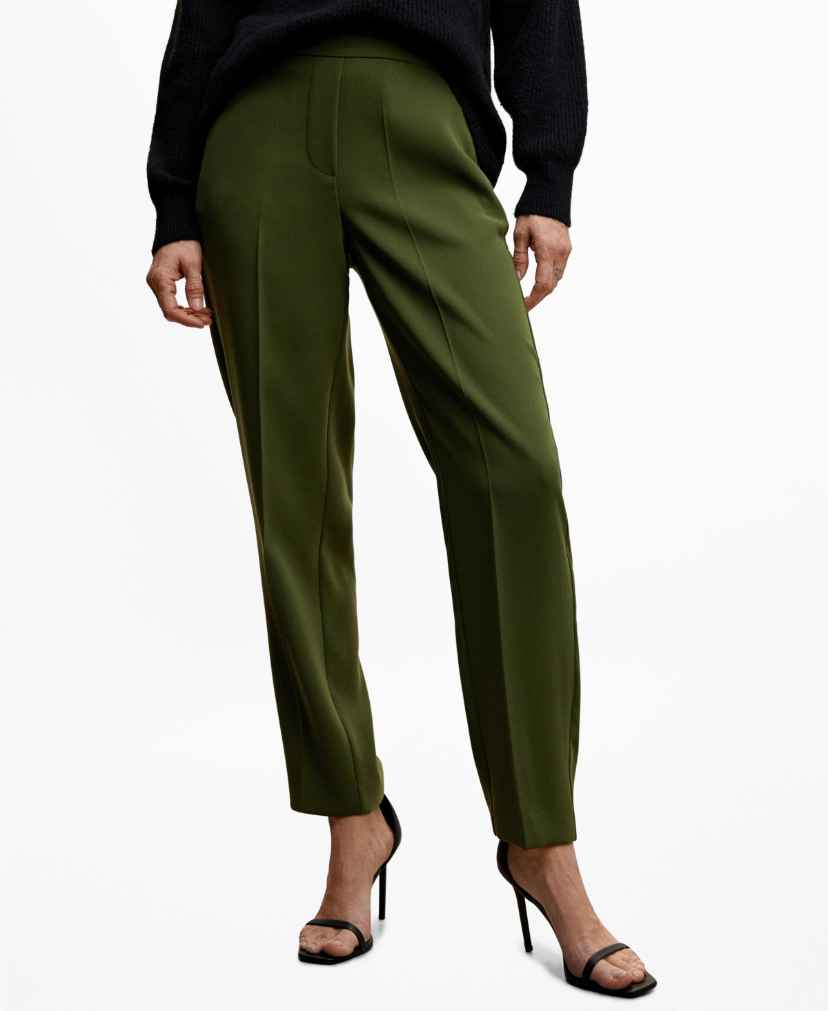 Mango Women's Flowy Suit Pants In Green