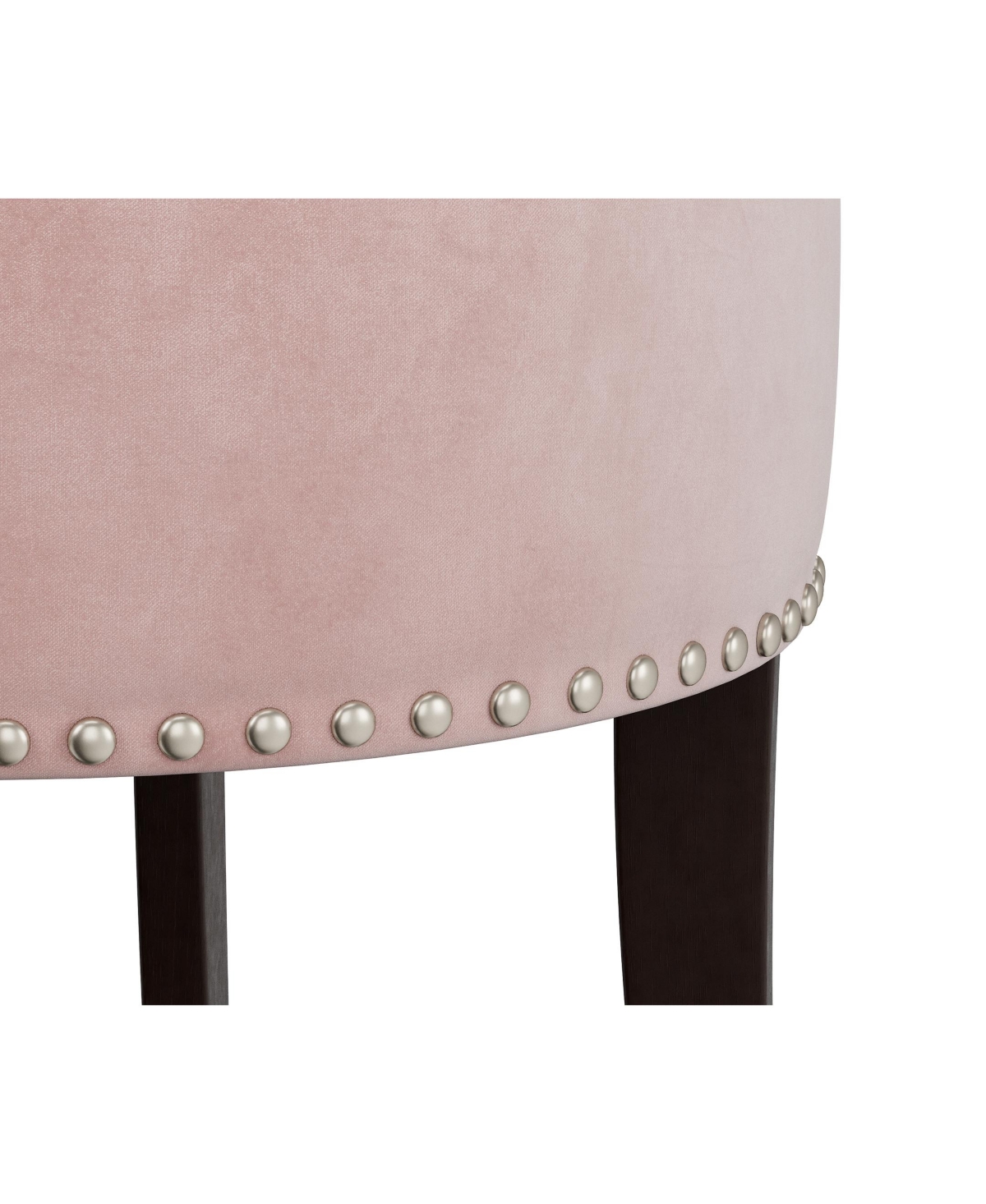 Hillsdale Wood and Upholstered Lena Furniture Vanity Stool - Espresso with Pink Fabric