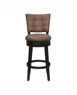 45" Wood and Upholstered Kaede Furniture Bar Height Swivel Stool