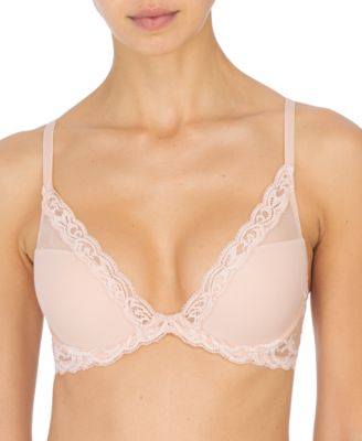 Women's Feathers Lace Contour Underwire Plunge Bra 730023