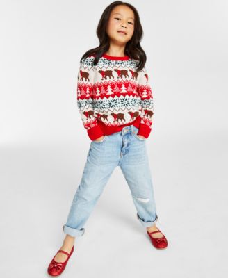 Charter Club - Little Girls Santa Bear Sweater