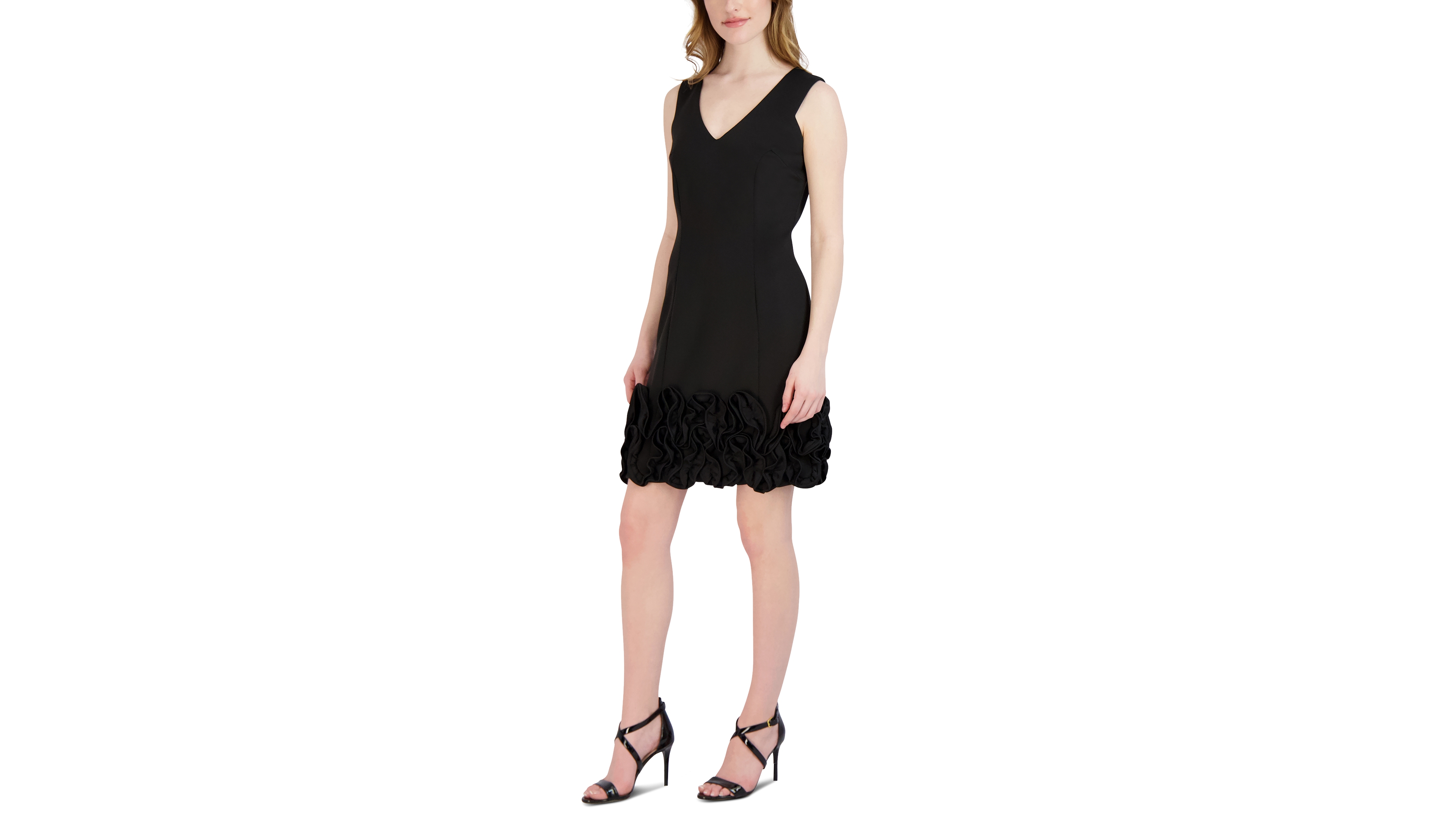 Donna Ricco Ruffle-Hem Sheath Dress