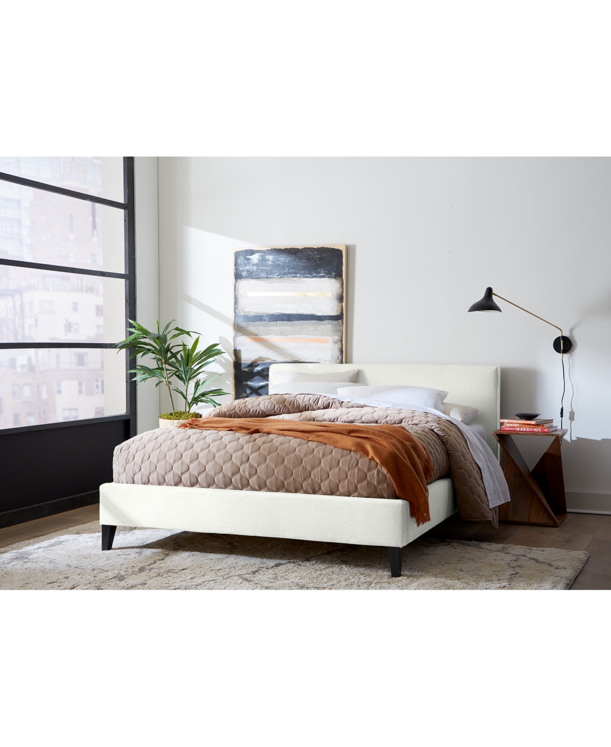 Furniture Mariley Upholstered Twin Bed In Oyster