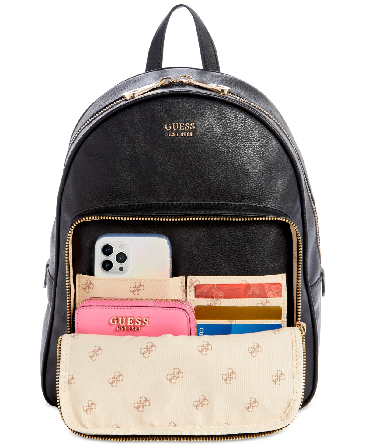 Shop Guess Rylan Backpack, Created For Macy's In Black,gold