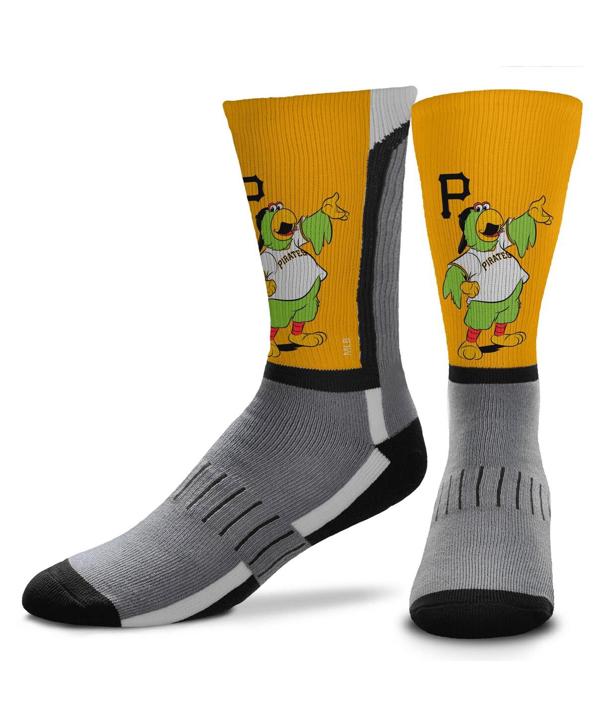 Men's For Bare Feet Pittsburgh Pirates Mascot Snoop V-Curve Crew Socks - Multi