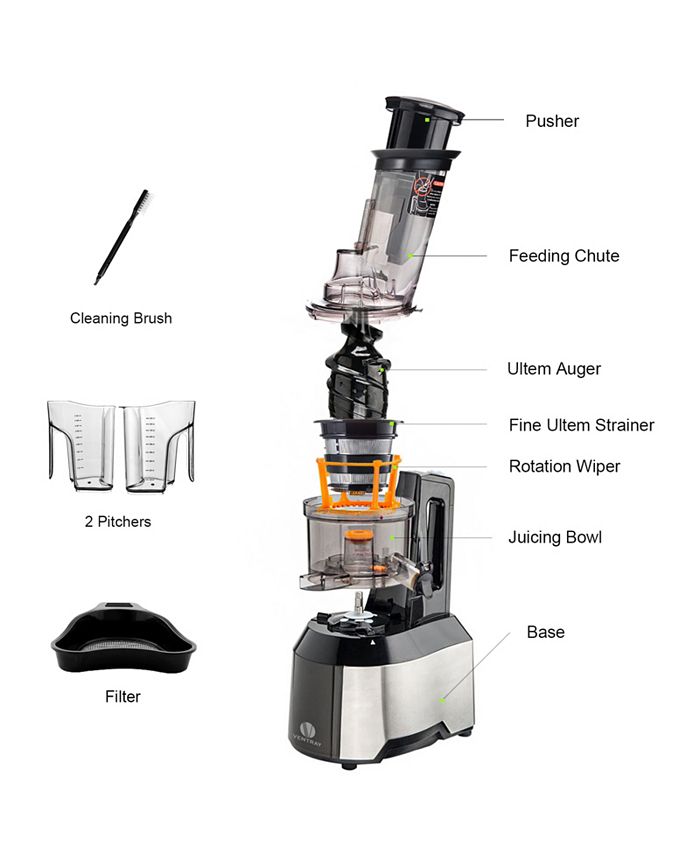 Ventray Big Feeding Mouth,Large Chute,Masticating Juicer,Juice