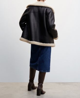 MANGO Women's Faux Shearling-Lined Jacket