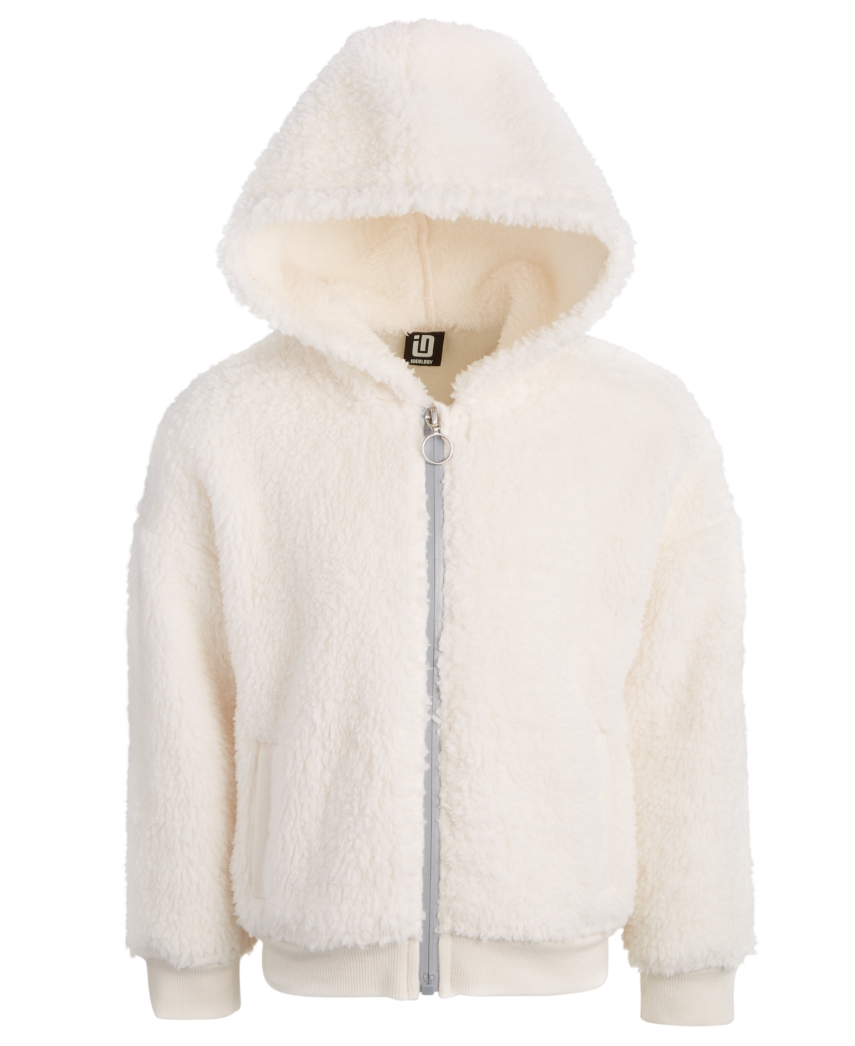 ID IDEOLOGY TODDLER & LITTLE GIRLS SOLID FAUX-SHERPA HOODED JACKET, CREATED FOR MACY'S