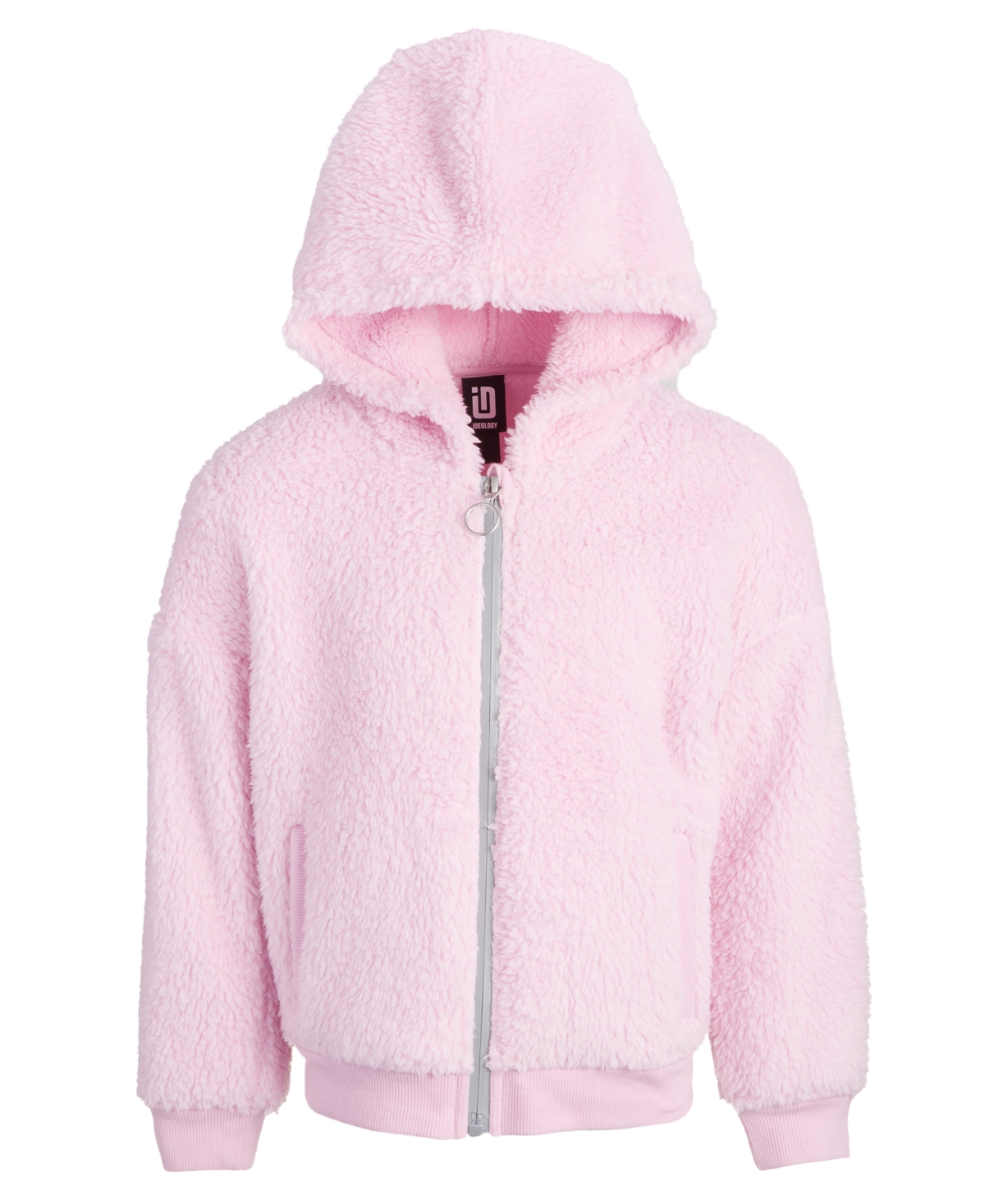 Id Ideology Toddler & Little Girls Solid Faux-sherpa Hooded Jacket, Created For Macy's In Pink Lavender