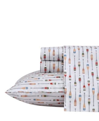 Printed 200-Thread Count Cotton Percale 3-Pc. Sheet Set, Twin