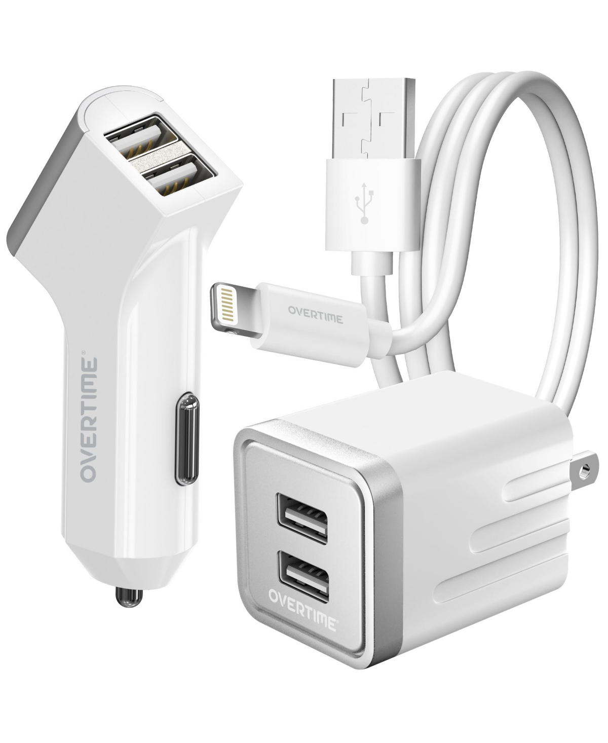 UPC 802029063475 product image for Overtime Apple MFi Certified 3PC iPhone Charging Set for Home, Office, and Car I | upcitemdb.com