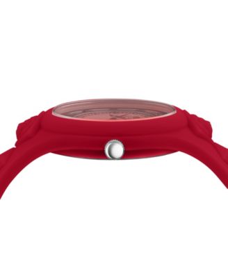 Women's 2 Hand Quartz Fire Island Red Silicone Watch, 39mm