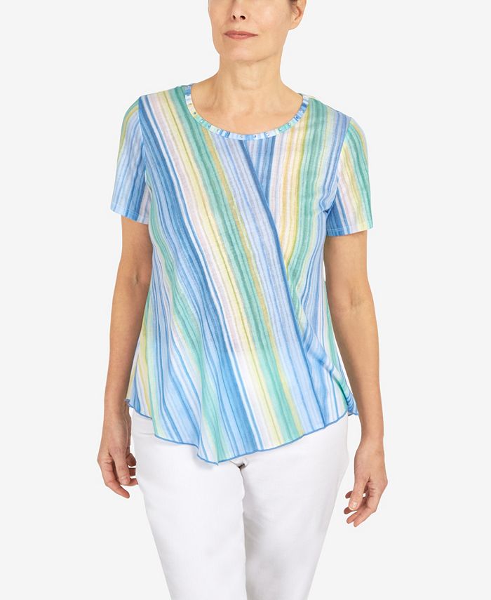 Alfred Dunner Women s Set Sail Spliced Stripe Nautical Top Macy s