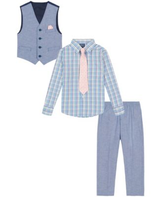Nautica - Toddler Boys 4-Pc. Linen Look Vest Set