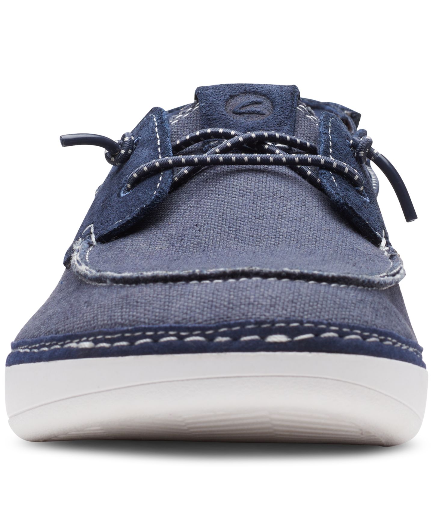 Мужские туфли Clarks Higley Tie Slip-On Canvas Boat, цвет: Тёмно-синий — фото 5