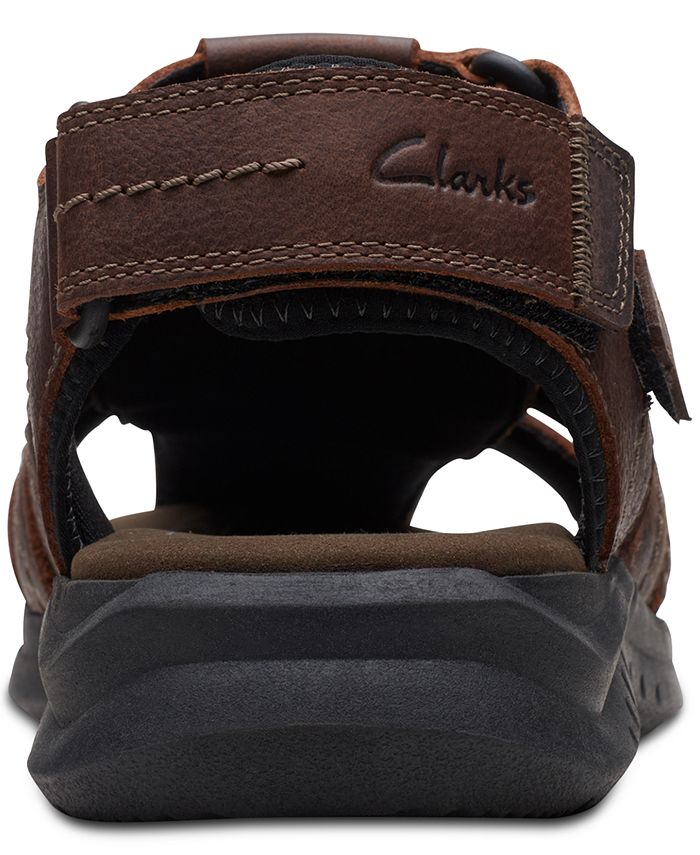 Clarks Men's Walkford Fish Tumbled Leather Sandals - Macy's