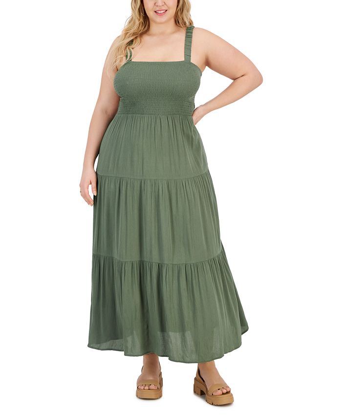 FULL CIRCLE TRENDS Trendy Plus Size Tiered Maxi Dress - Macy's