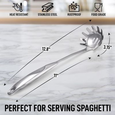 Premium Stainless Steel Spaghetti Spoon - 12  Pasta Server