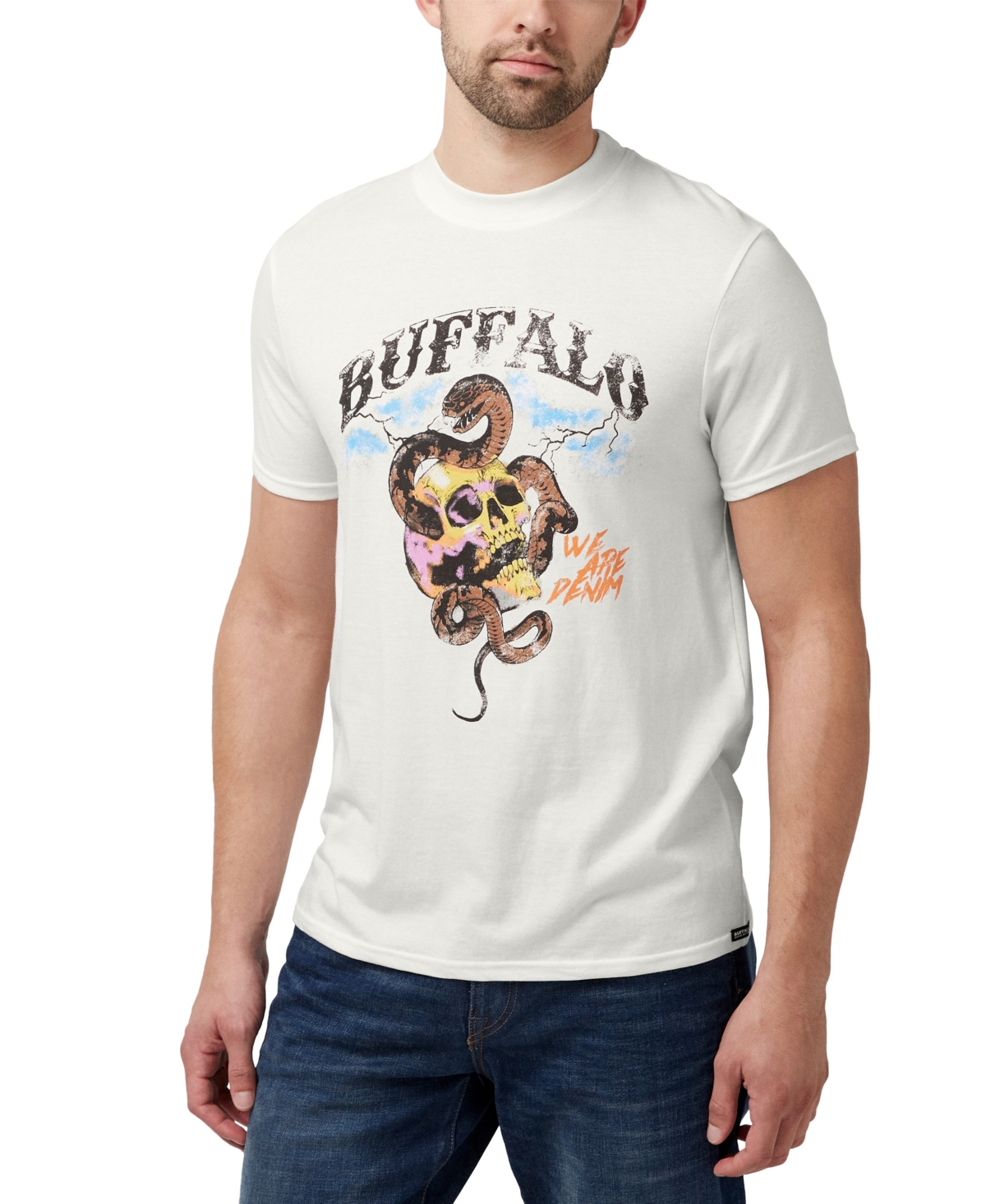 Buffalo David Bitton Men's Tisix Snake and Skull Short Sleeves T-shirt