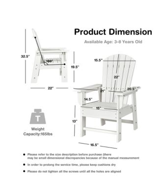Kids' Adirondack Chair Seat Weather Resistant for Ages 3-8