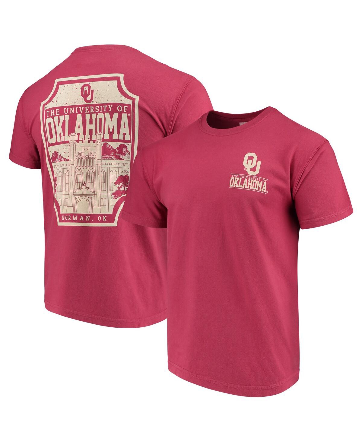 Image One Men's Crimson Oklahoma Sooners Comfort Colors Campus Icon T-shirt