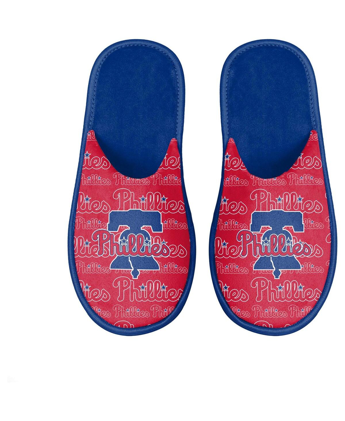 FOCO YOUTH BOYS AND GIRLS FOCO PHILADELPHIA PHILLIES SCUFF WORDMARK SLIDE SLIPPERS 