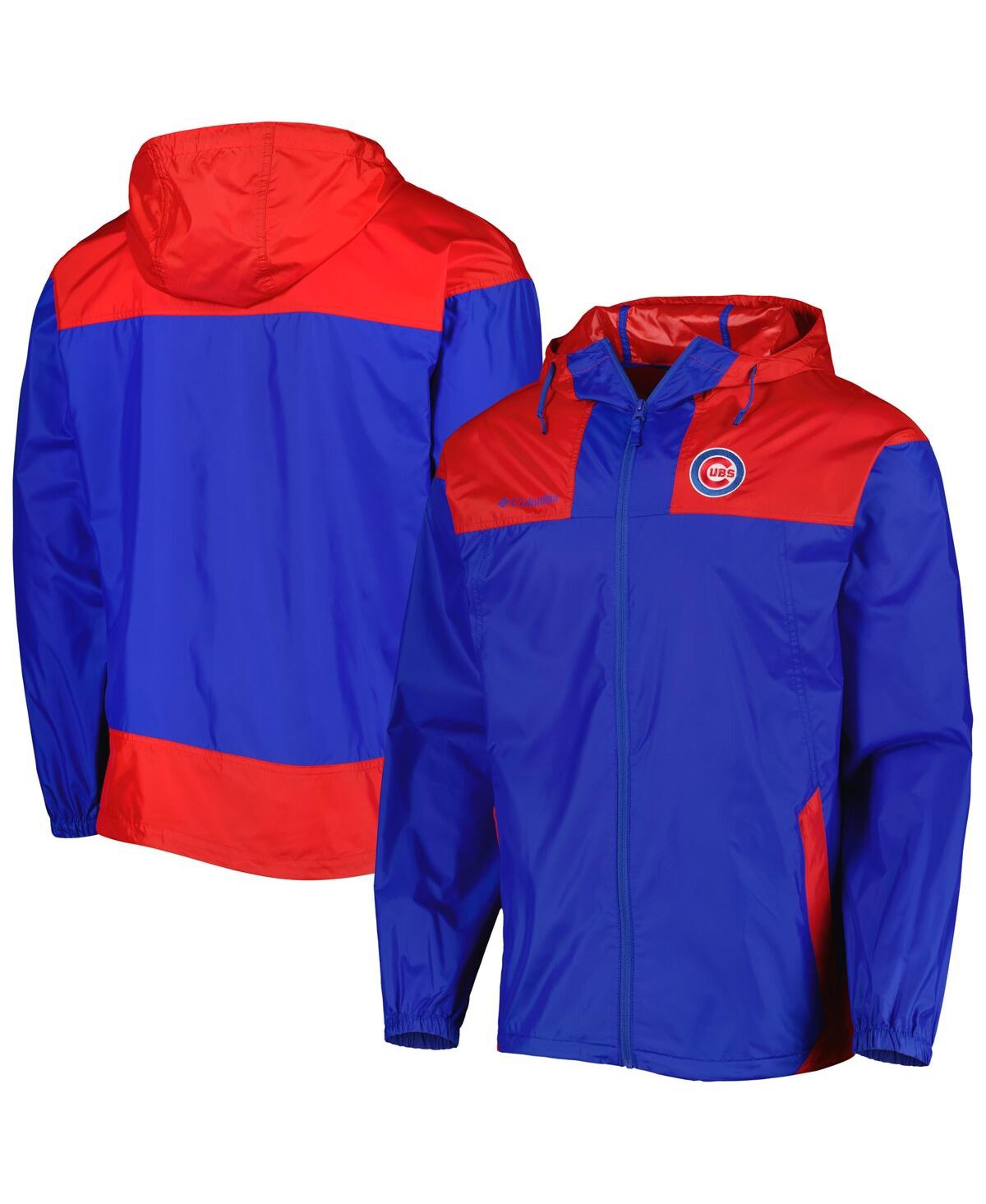 Columbia Men's  Royal, Red Chicago Cubs Omni-shade Flash Forward Challenger Full-zip Windbreaker Jack In Royal,red