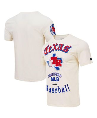 Men's Cream Texas Rangers Cooperstown Collection Old English T-shirt
