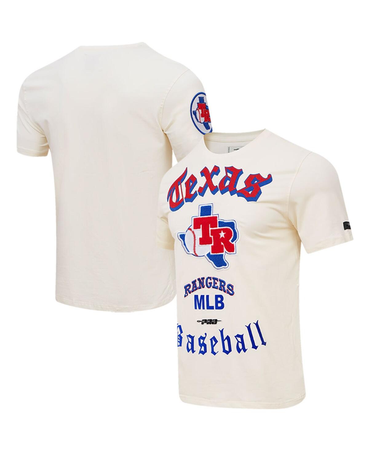 Shop Pro Standard Men's  Cream Texas Rangers Cooperstown Collection Old English T-shirt