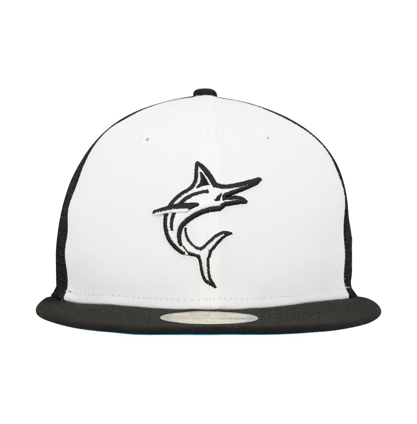 Мужская кепка New Era White, Black Miami Marlins 2023 On-Field Batting Practice 59FIFTY Fitted Hat — фото 3