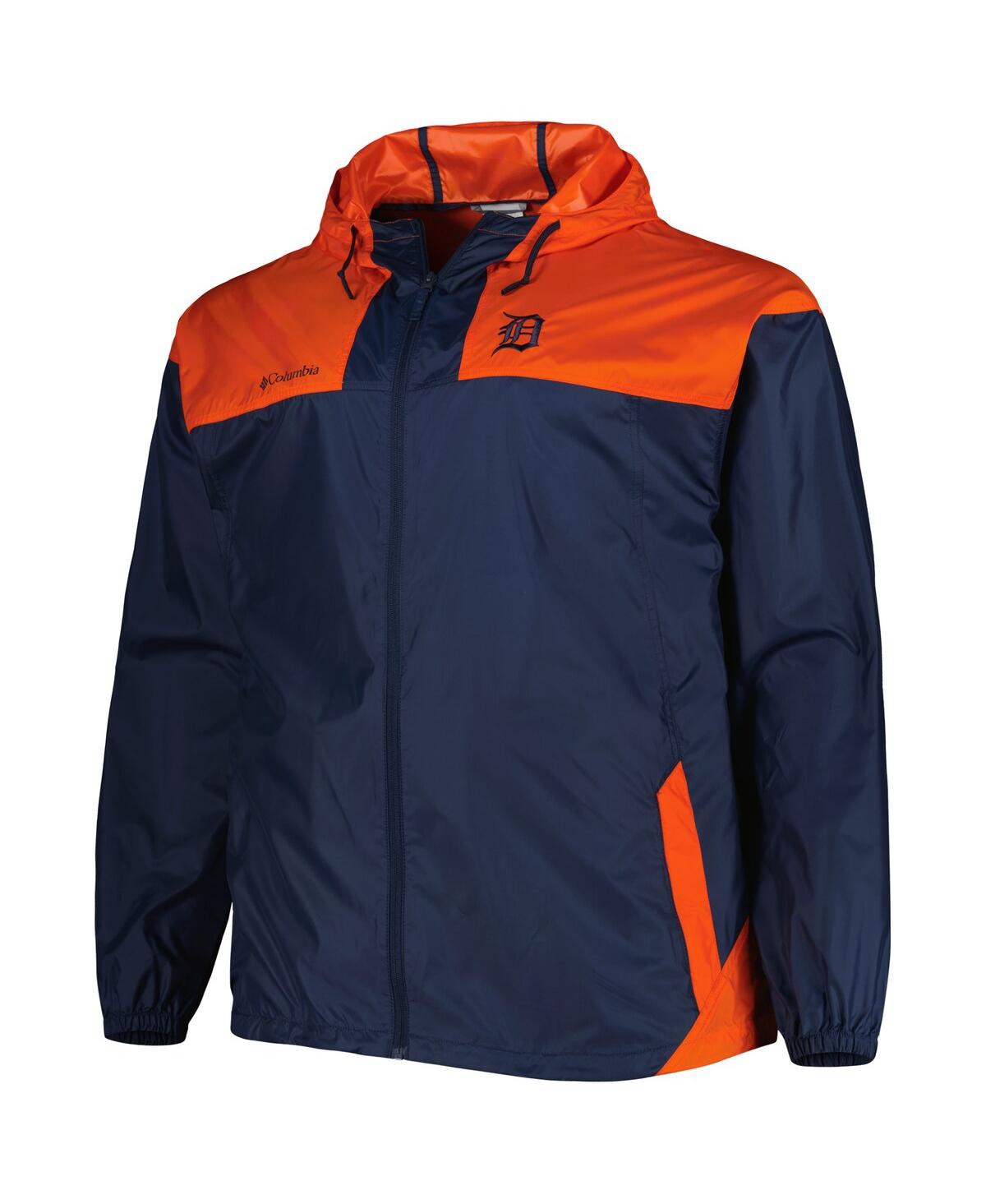 Men's ColumbiaDetroit Tigers Flash Forward Challenger Big and Tall Omni-Shade Full-Zip Windbreaker - Navy