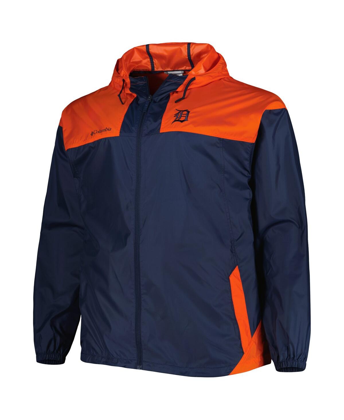 Shop Columbia Men's  Navy Detroit Tigers Flash Forward Challenger Big And Tall Omni-shade Full-zip Windbre