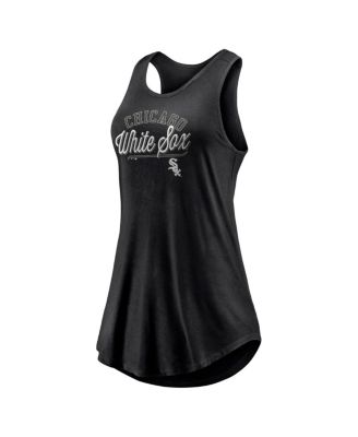 Women's Black Chicago White Sox Simplicity Swing Racerback Scoop Neck Tank Top