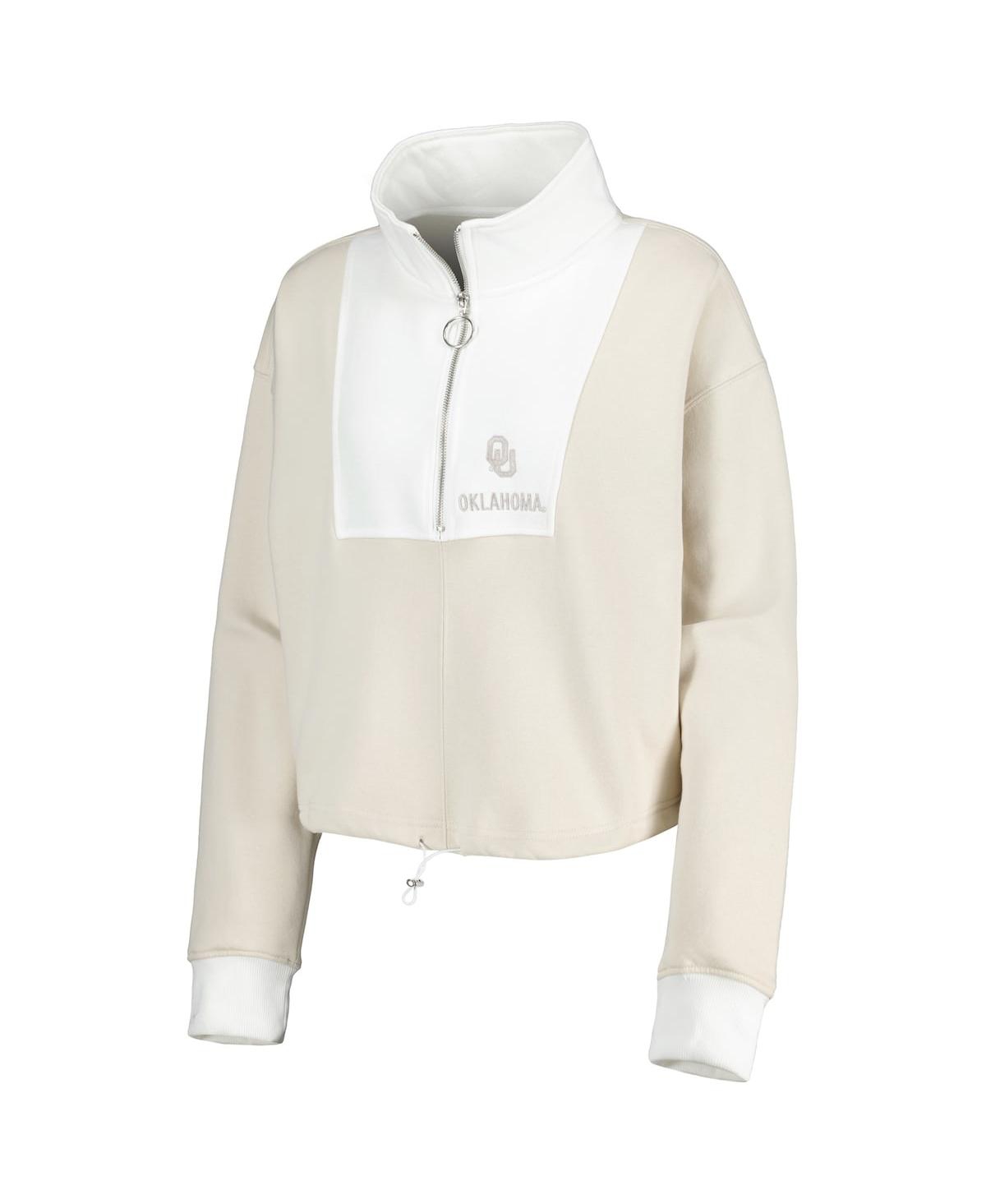 Shop Gameday Couture Women's  Tan, White Oklahoma Sooners Color-block Quarter-zip Jacket In Tan,white