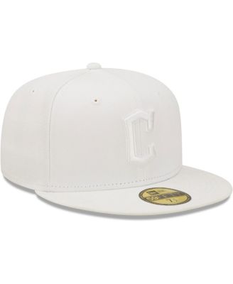 Men's Cleveland Guardians White on White 59FIFTY Fitted Hat