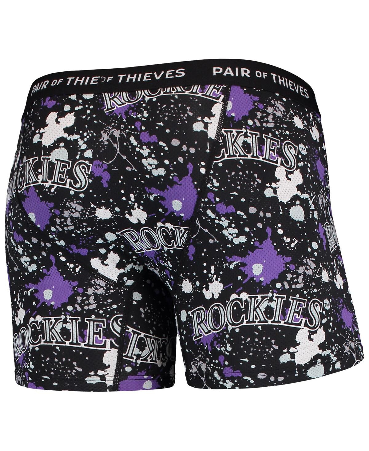Shop Pair Of Thieves Men's  Black And Purple Colorado Rockies Super Fit 2-pack Boxer Briefs Set In Black,purple