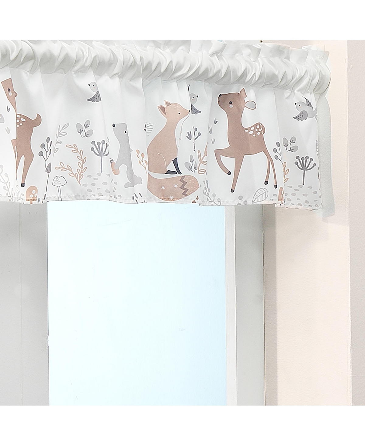 Bedtime Originals Deer Park Gray Window Valance - Deer/Fox
